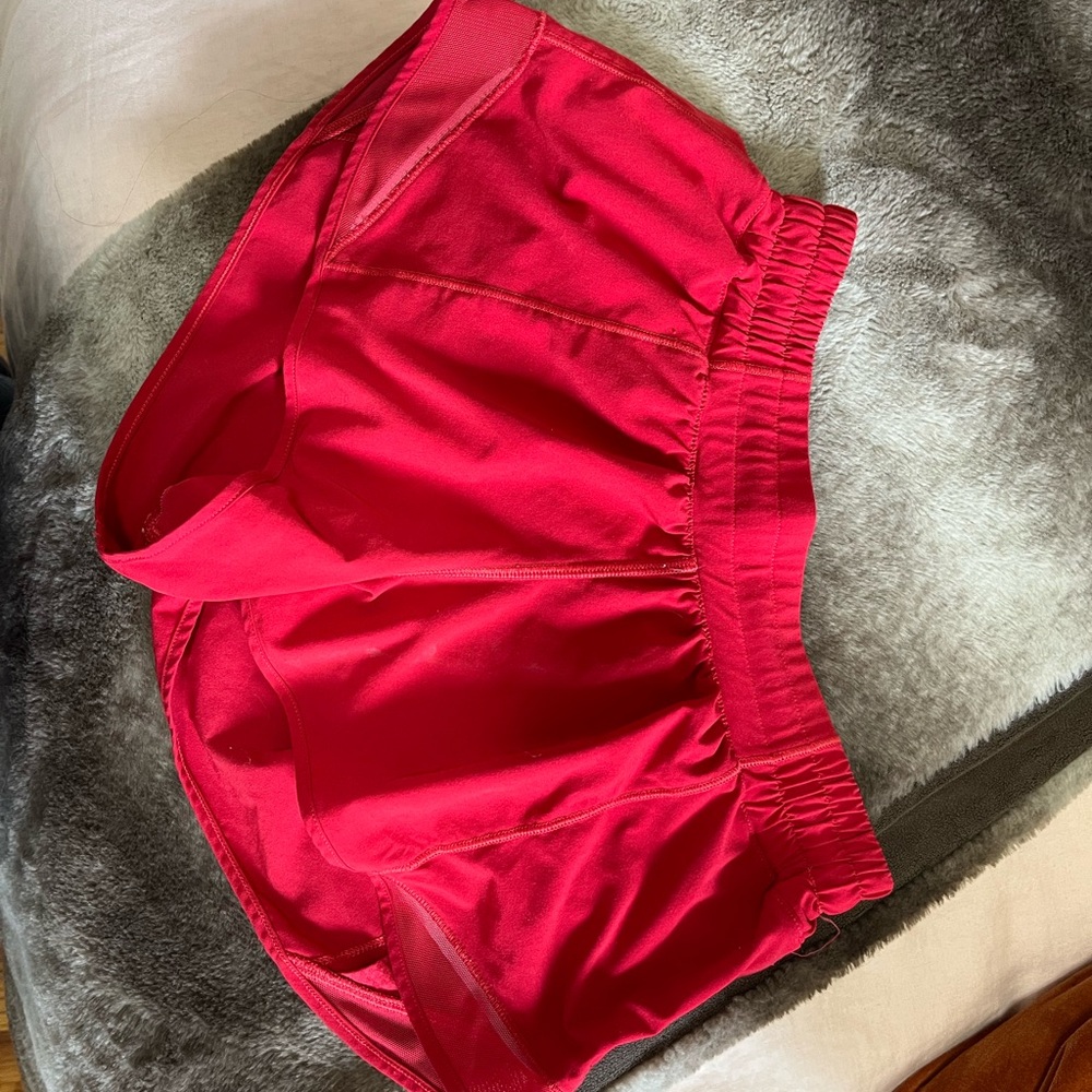 Women’s Red Lululemon Athletic Shorts
